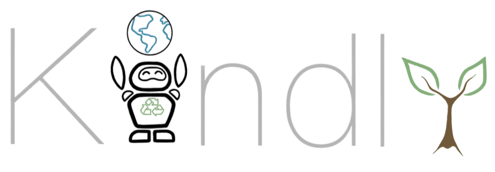 Kindly Robotics Hero - A friendly robot with recycling symbol and globe